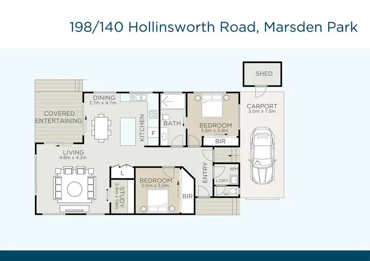Floorplan of Homely retirement listing, 198/140 Hollinsworth Road, Marsden Park NSW 2765