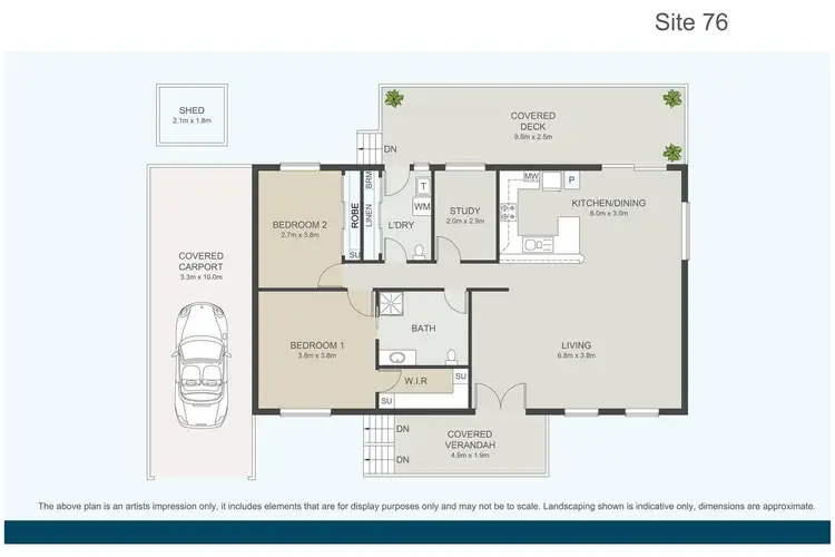 Floorplan of Homely retirement listing, 76/39-89 Gordon Young Drive, South West Rocks NSW 2431