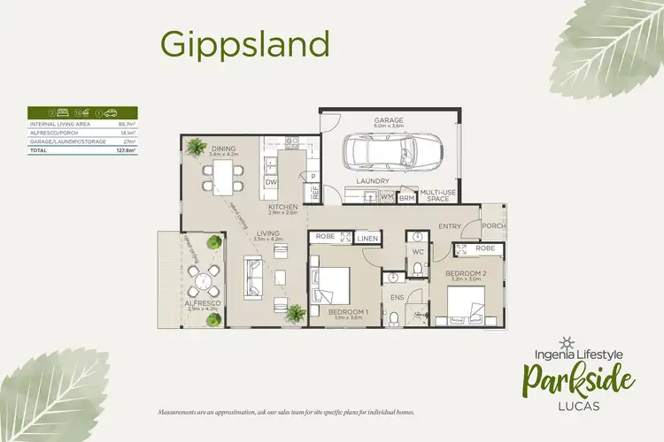 Floorplan of Homely retirement listing, Gippsland/65 Eleanor Drive, Lucas VIC 3350