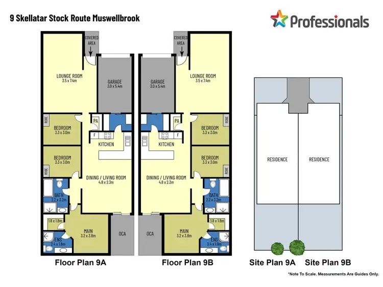 Floorplan of Homely semi-detached listing, A + B/9 Skellatar Stock Route, Muswellbrook NSW 2333