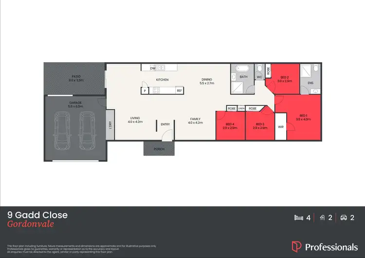 Floorplan of Homely house listing, 9 Gadd Close, Gordonvale QLD 4865