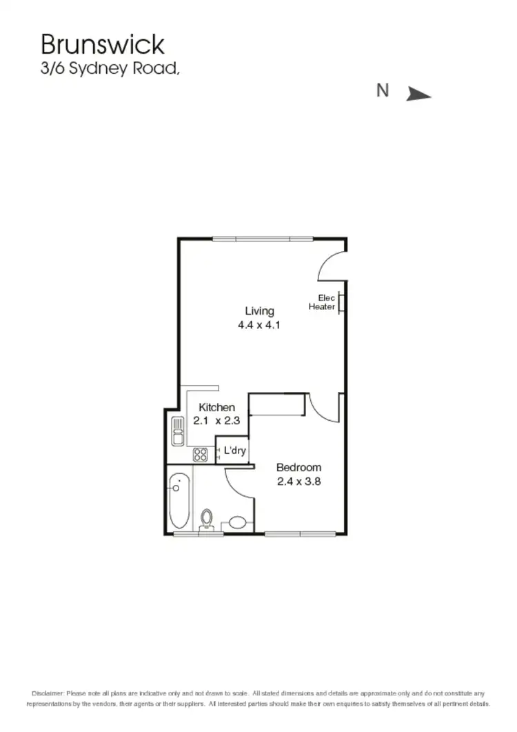 Floorplan of Homely apartment listing, 3/6 Sydney Road, Brunswick VIC 3056