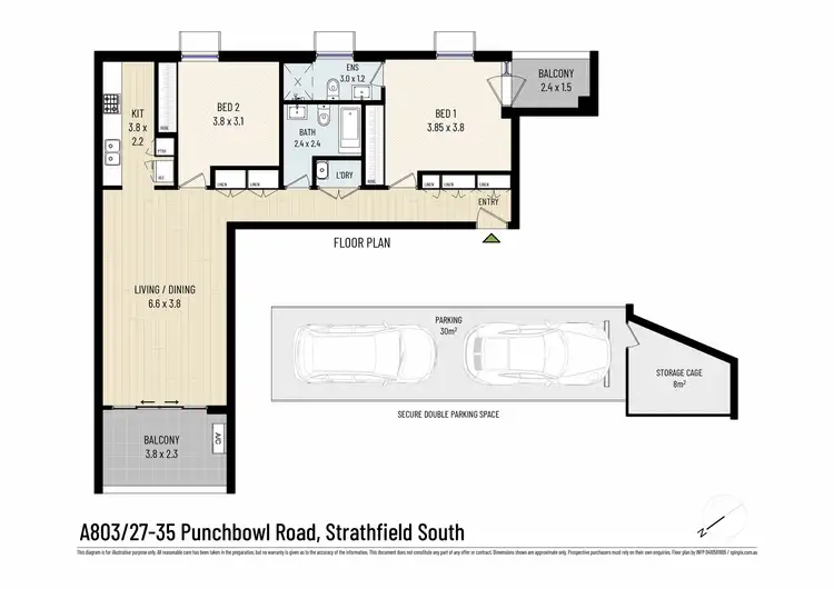 Floorplan of Homely apartment listing, A803/27-35 Punchbowl Road, Strathfield South NSW 2136