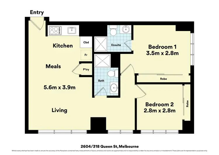 Floorplan of Homely apartment listing, 2604/318 Queen Street, Melbourne VIC 3000
