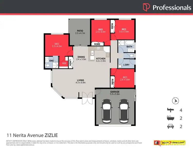 Floorplan of Homely house listing, 11 Nerita Avenue, Zilzie QLD 4710