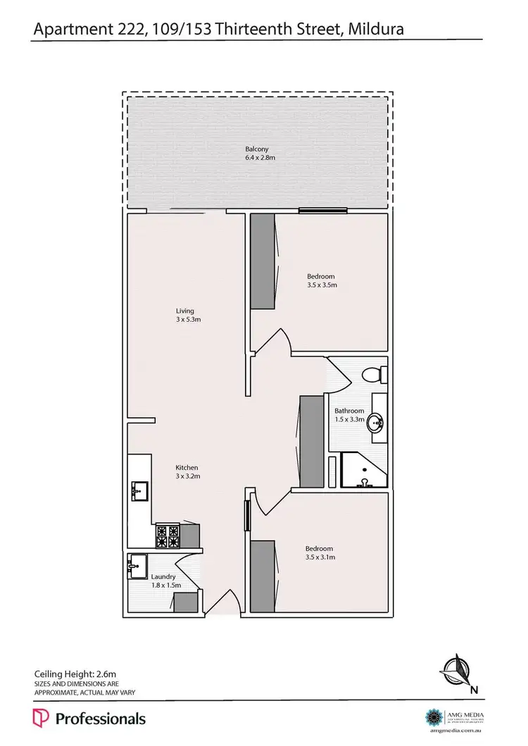 Floorplan of Homely apartment listing, 109/153 Thirteenth Street, Mildura VIC 3500
