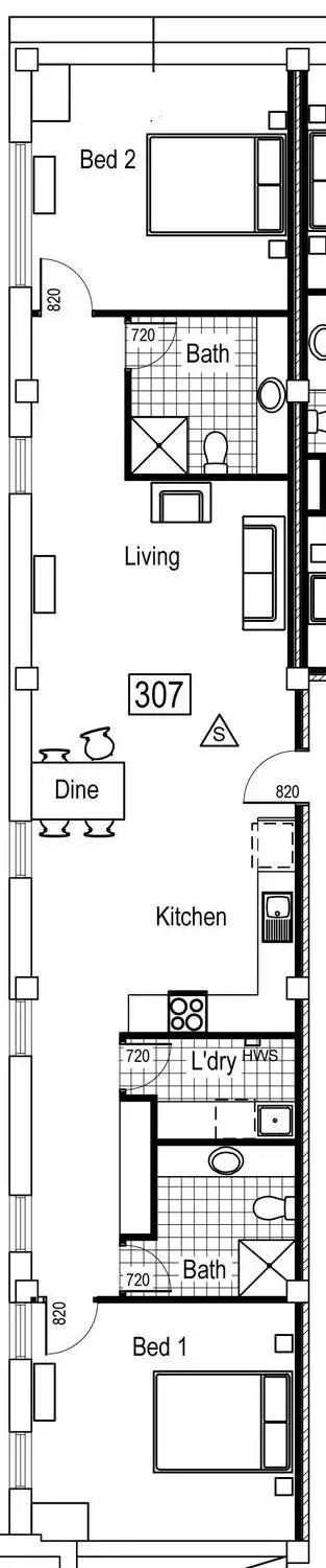 Floorplan of Homely apartment listing, A307/149-157 Thirteenth Street, Mildura VIC 3500