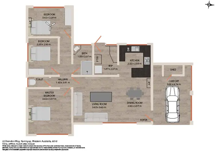 Floorplan of Homely house listing, 22 Brendon Way, Karrinyup WA 6018
