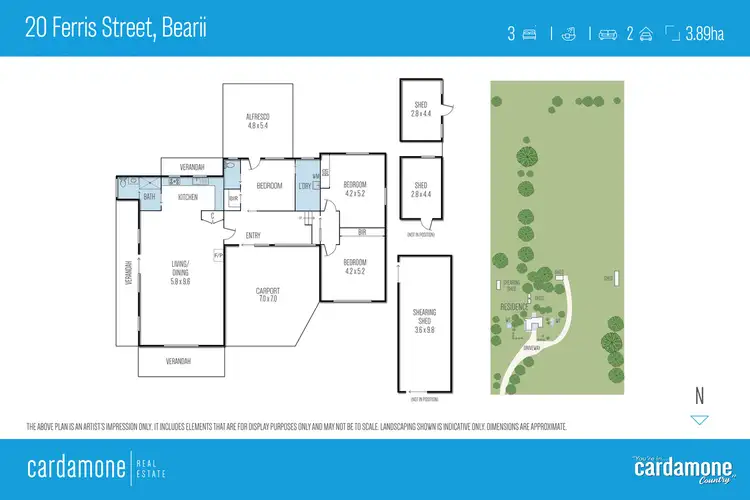 Floorplan of Homely rural property listing, 20 Ferris Street, Bearii VIC 3641