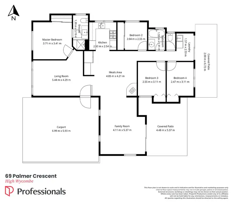 Floorplan of Homely house listing, 69 Palmer Crescent, High Wycombe WA 6057