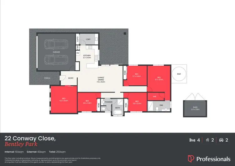Floorplan of Homely house listing, 22 Conway Close, Bentley Park QLD 4869
