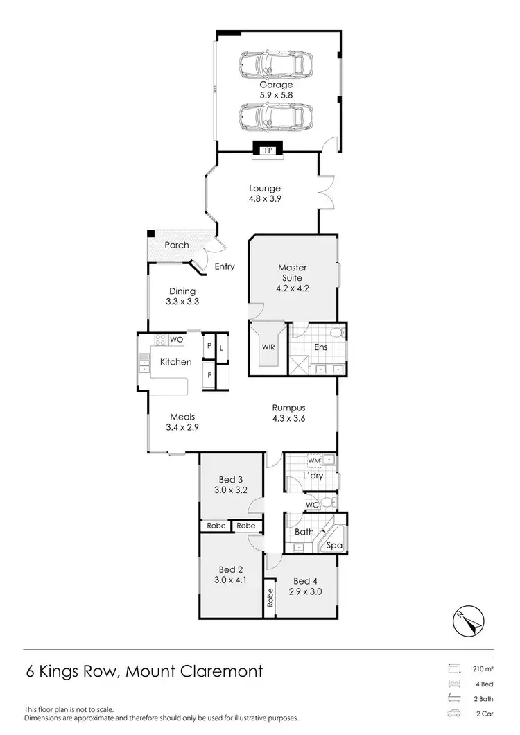 Floorplan of Homely house listing, 6 Kings Row, Mount Claremont WA 6010