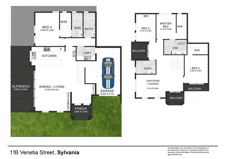 Floorplan of Homely semi-detached listing, 11B Venetia Street, Sylvania NSW 2224