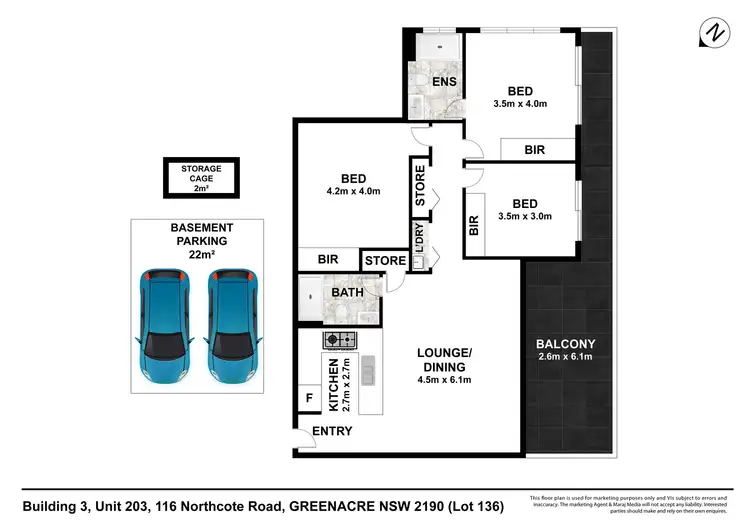 Floorplan of Homely apartment listing, 203/116 Northcote Road, Greenacre NSW 2190