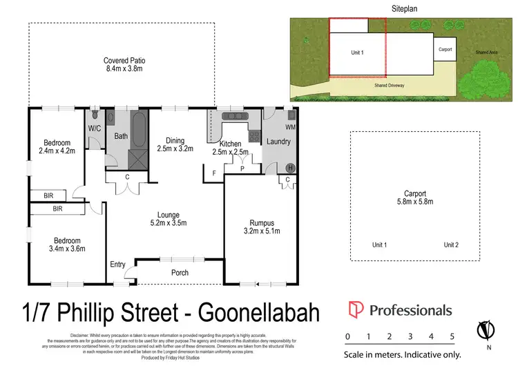 Floorplan of Homely semi-detached listing, 1/7 Phillip Street, Goonellabah NSW 2480