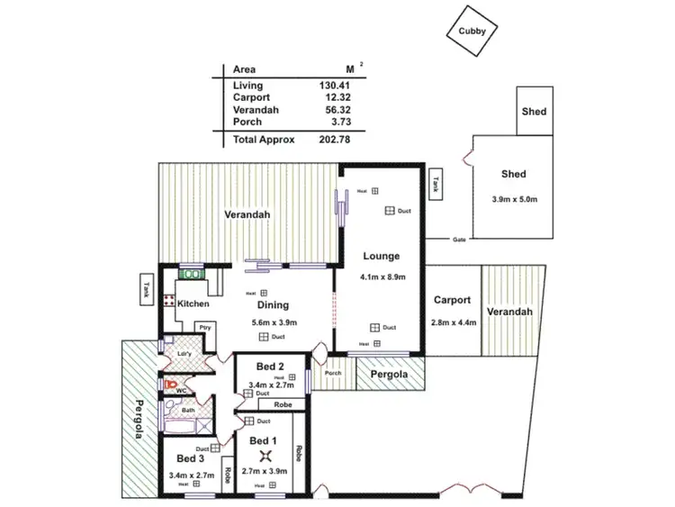 Floorplan of Homely house listing, 5 Solandra Crescent, Modbury North SA 5092