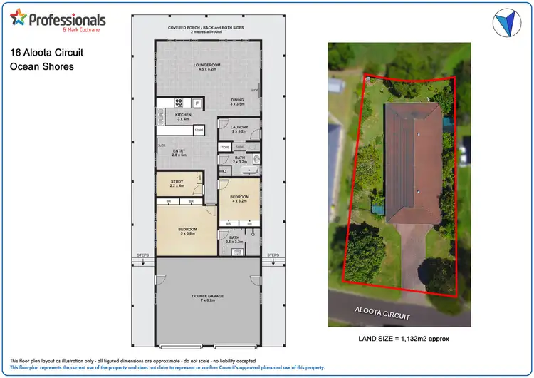 Floorplan of Homely house listing, 16 Aloota Crescent, Ocean Shores NSW 2483