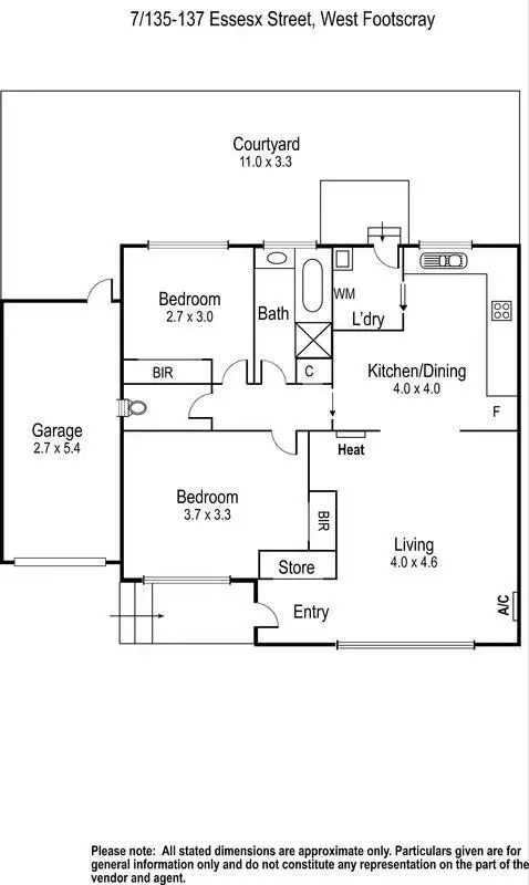 Floorplan of Homely villa listing, 7/137 Essex Street, West Footscray VIC 3012