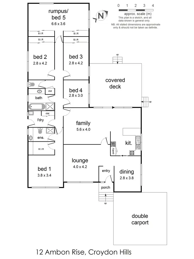 Floorplan of Homely house listing, 12 Ambon Rise, Croydon North VIC 3136