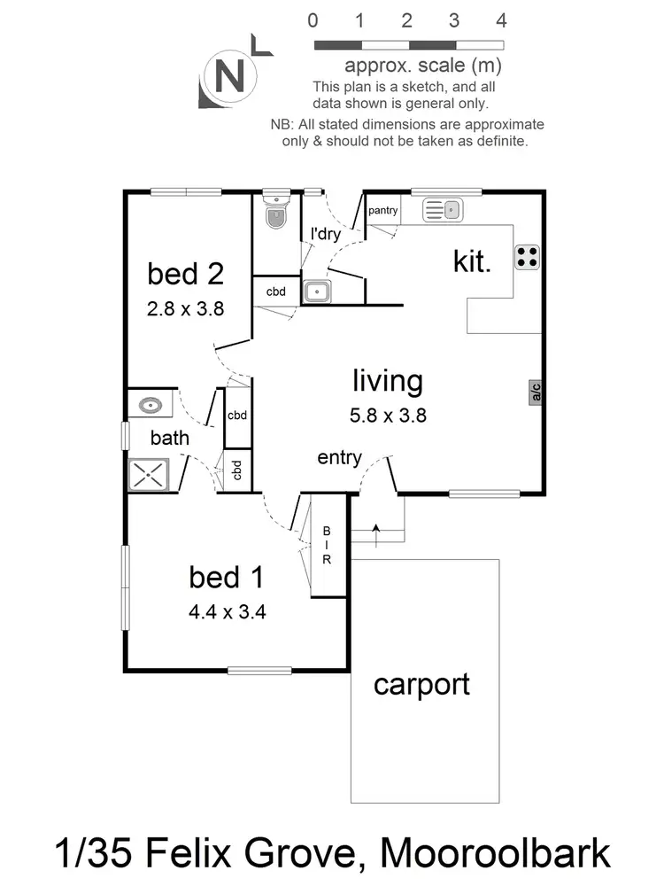Floorplan of Homely unit listing, 1/35 Felix Grove, Mooroolbark VIC 3138