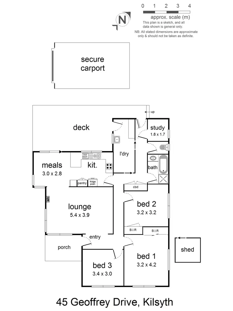 Floorplan of Homely house listing, 45 Geoffrey Drive, Kilsyth VIC 3137