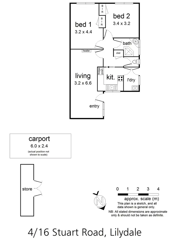 Floorplan of Homely unit listing, Unit 4/16 Stuart Road, Lilydale VIC 3140