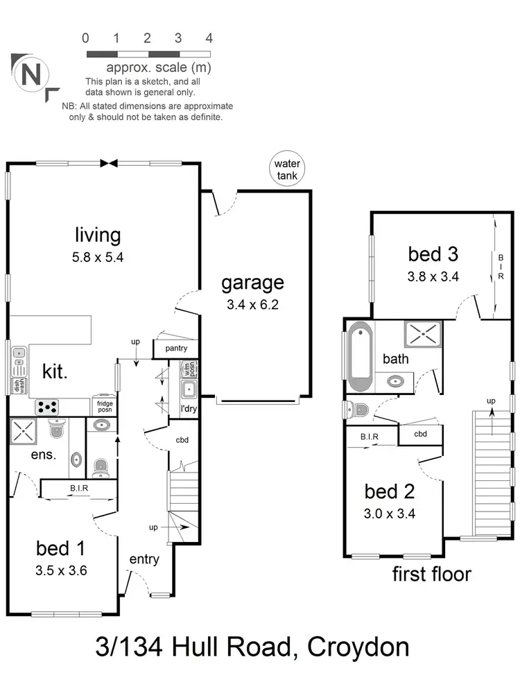 Floorplan of Homely townhouse listing, 3/134 Hull Road, Croydon VIC 3136
