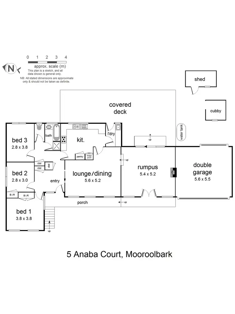 Floorplan of Homely house listing, 5 Anaba Court, Mooroolbark VIC 3138