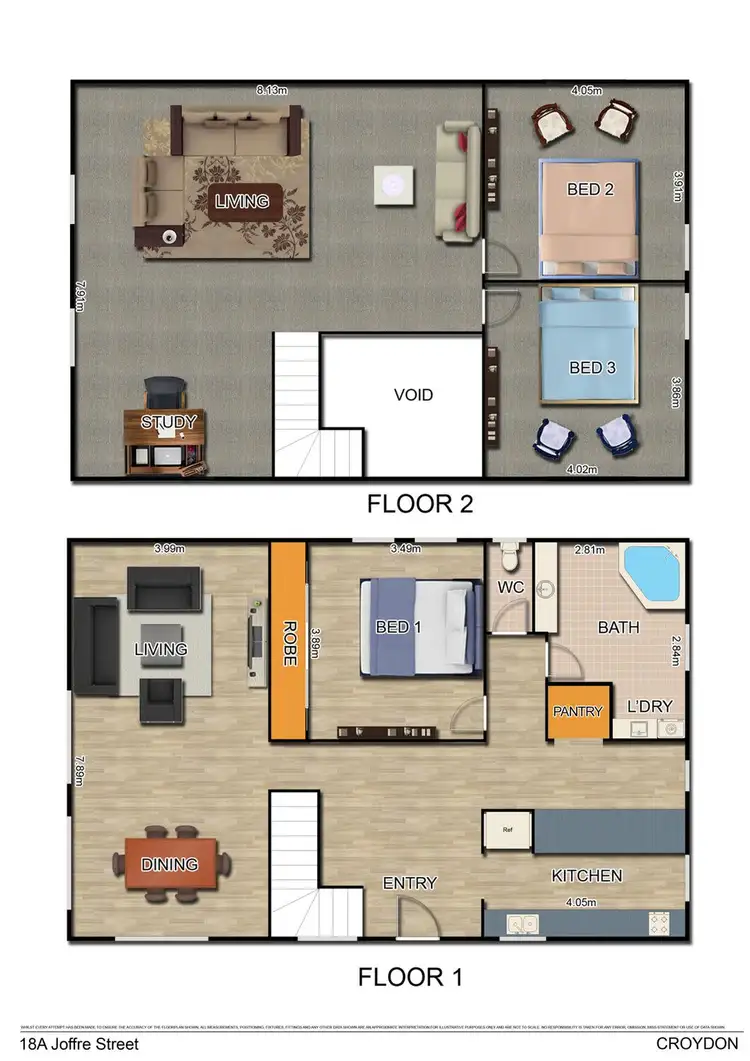 Floorplan of Homely house listing, 18A Joffre Street, Croydon VIC 3136