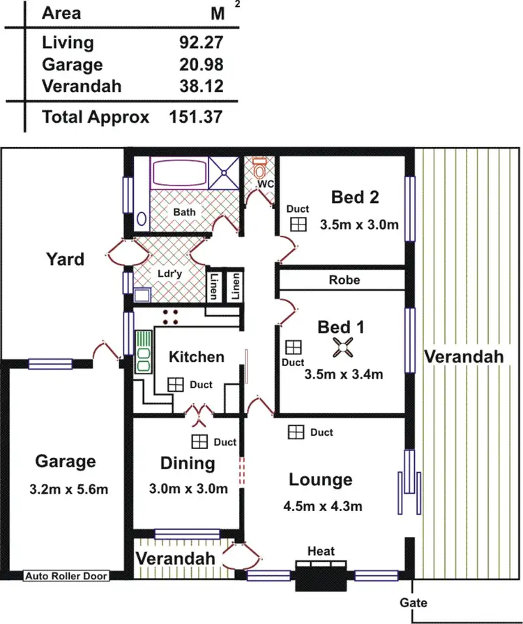 Floorplan of Homely unit listing, 1/12 Hendrie Street, Morphettville SA 5043