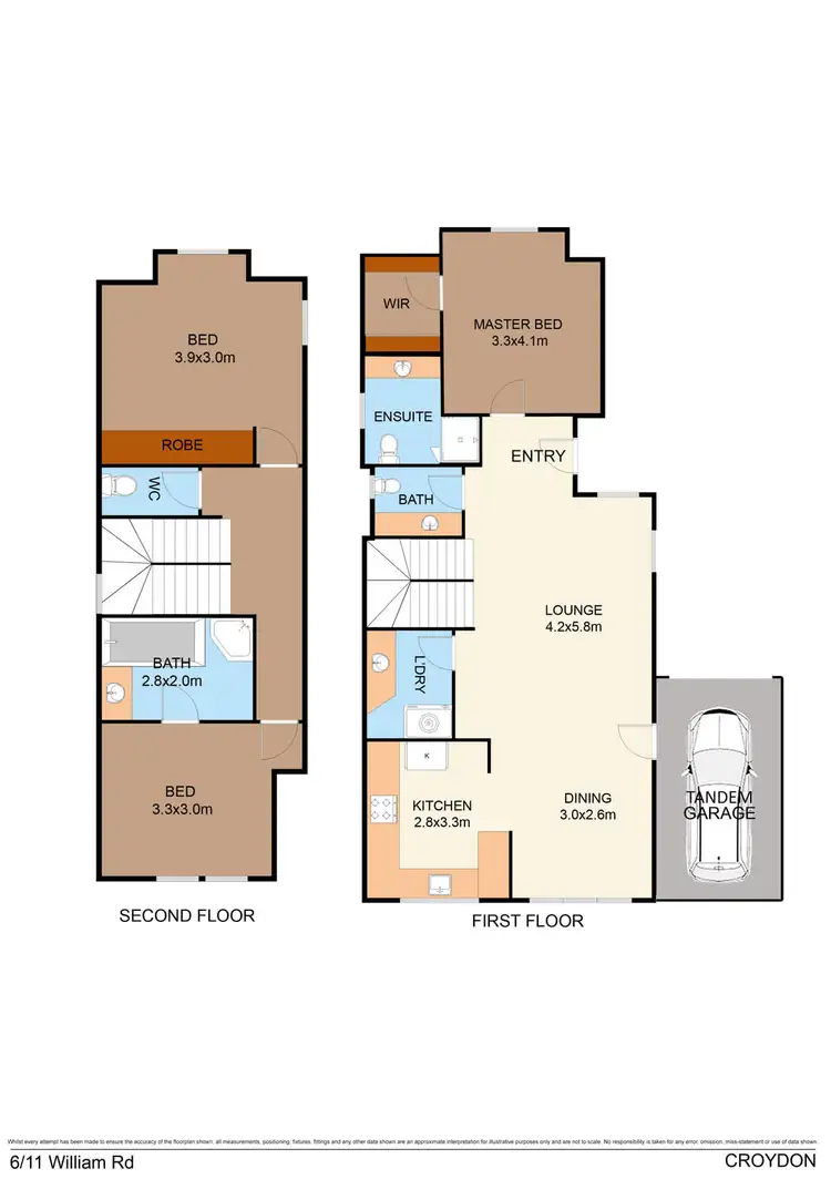 Floorplan of Homely townhouse listing, 6/11 William Road, Croydon VIC 3136