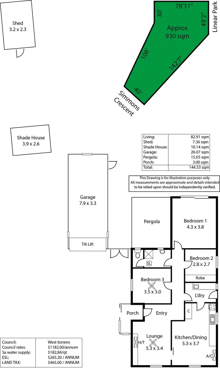 Floorplan of Homely house listing, 7 Simmons Crescent, Flinders Park SA 5025
