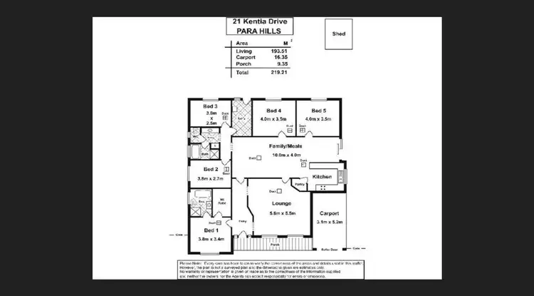 Floorplan of Homely house listing, 21 Kentia Drive, Para Hills West SA 5096