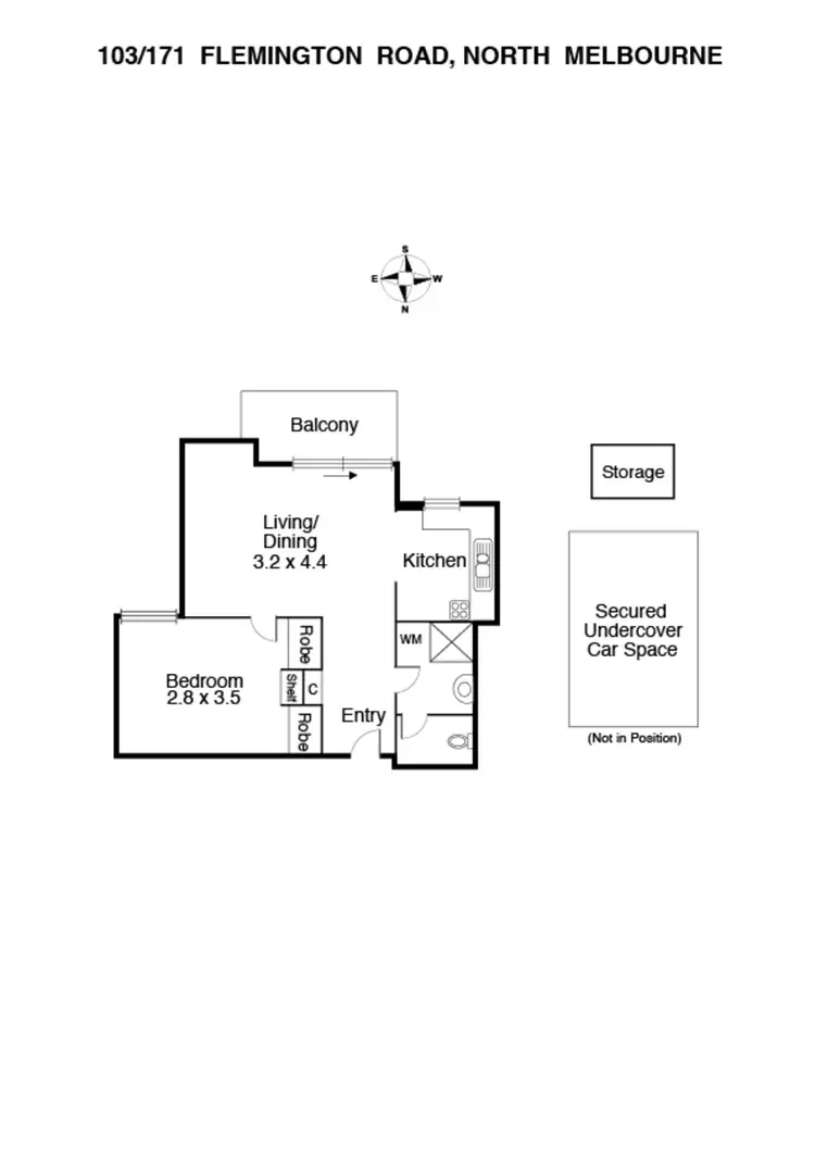 Floorplan of Homely apartment listing, 103/171 Flemington Road, North Melbourne VIC 3051
