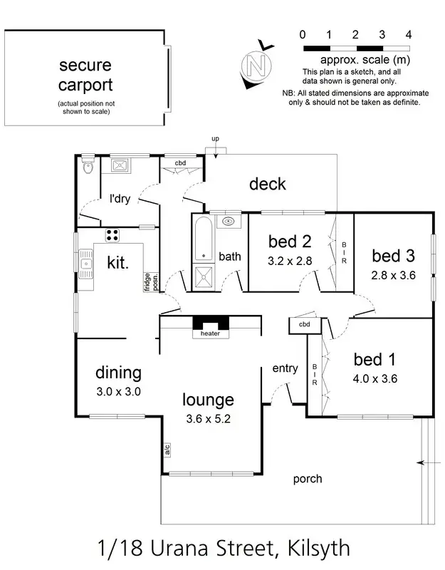 Floorplan of Homely house listing, 1/18 Urana Street, Kilsyth VIC 3137