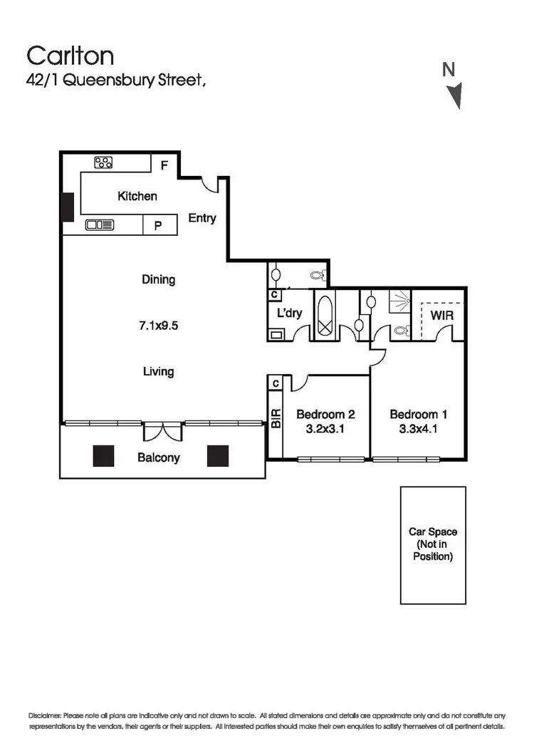 Floorplan of Homely apartment listing, 42/1 Queensberry Street, Carlton VIC 3053