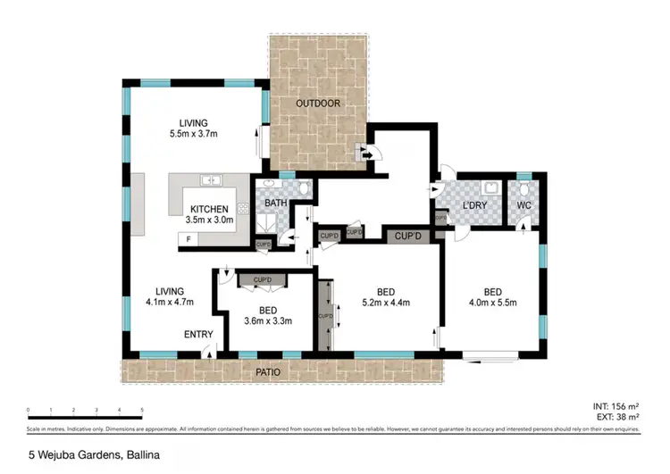 Floorplan of Homely house listing, 5 Wejuba Gardens, Ballina NSW 2478
