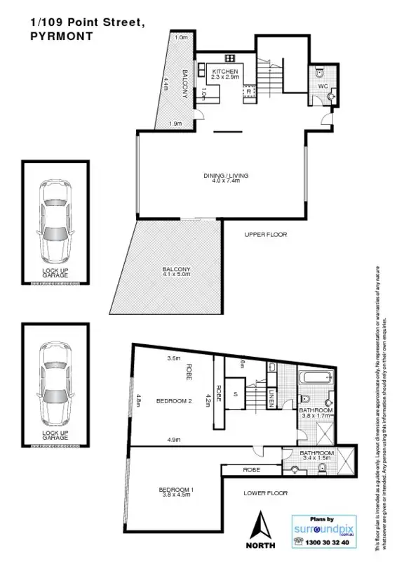 Floorplan of Homely apartment listing, 1/109 Point Street, Pyrmont NSW 2009
