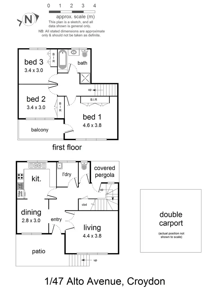 Floorplan of Homely townhouse listing, 1/47 Alto Avenue, Croydon VIC 3136