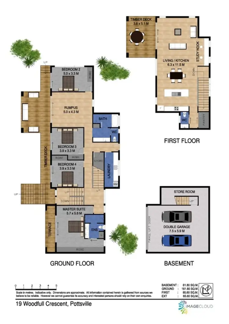 Floorplan of Homely house listing, 16 Woodfull Crescent, Pottsville NSW 2489