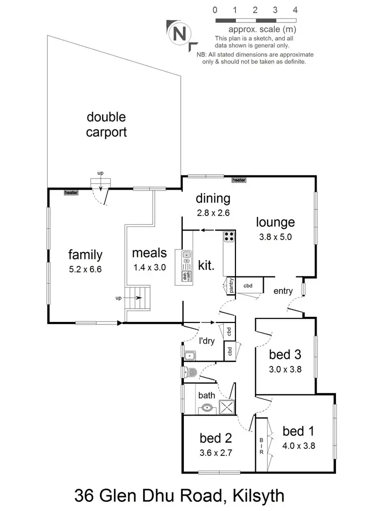 Floorplan of Homely house listing, 36 Glen Dhu Road, Kilsyth VIC 3137