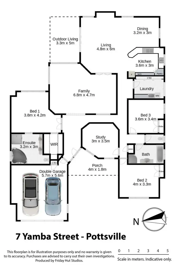 Floorplan of Homely house listing, 7 Yamba Street, Pottsville NSW 2489