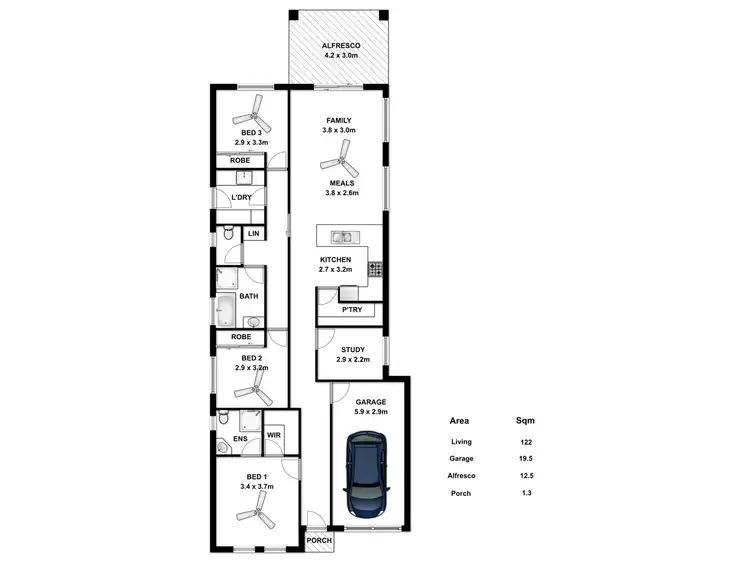Floorplan of Homely house listing, 13A Wentworth Drive, Ingle Farm SA 5098