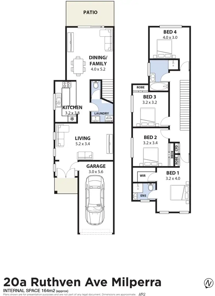 Floorplan of Homely semi-detached listing, 20A Ruthven Avenue, Milperra NSW 2214