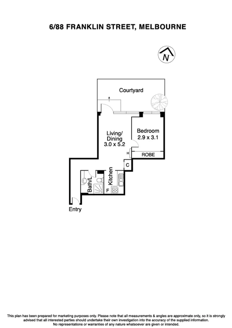 Floorplan of Homely apartment listing, 6/88 Franklin Street, Melbourne VIC 3000