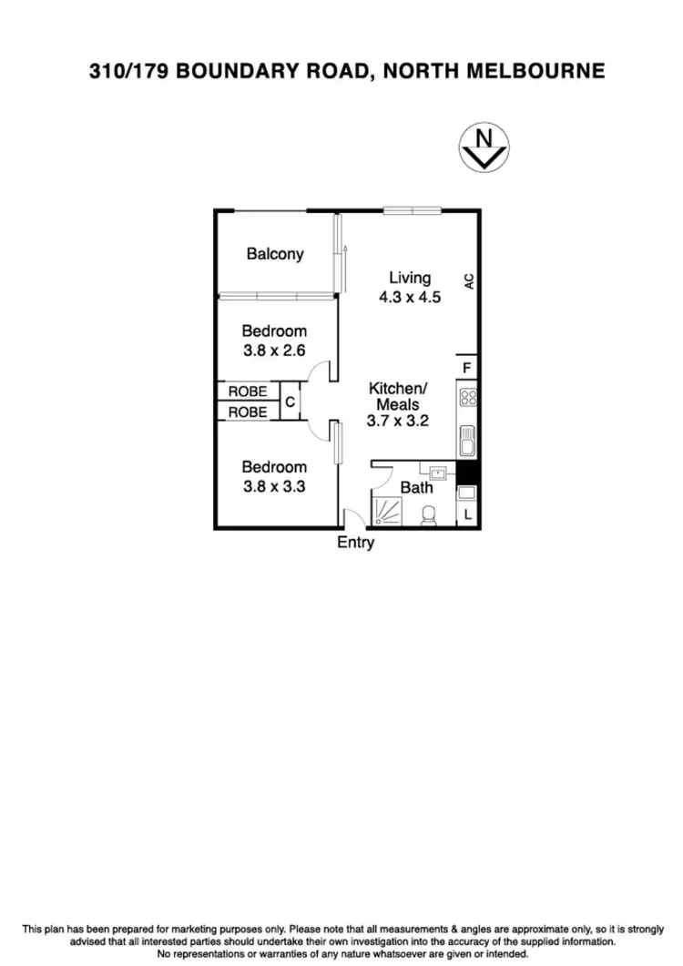 Floorplan of Homely apartment listing, 310/179 Boundary Road, North Melbourne VIC 3051