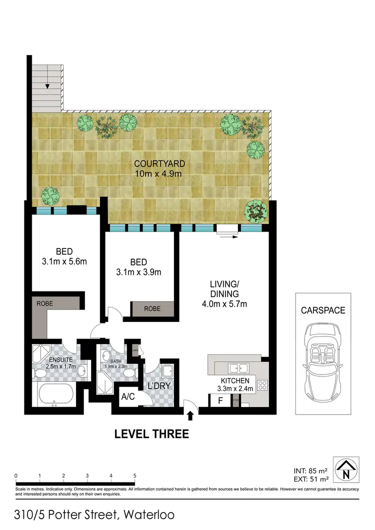 Floorplan of Homely apartment listing, 310/5 Potter Street, Waterloo NSW 2017