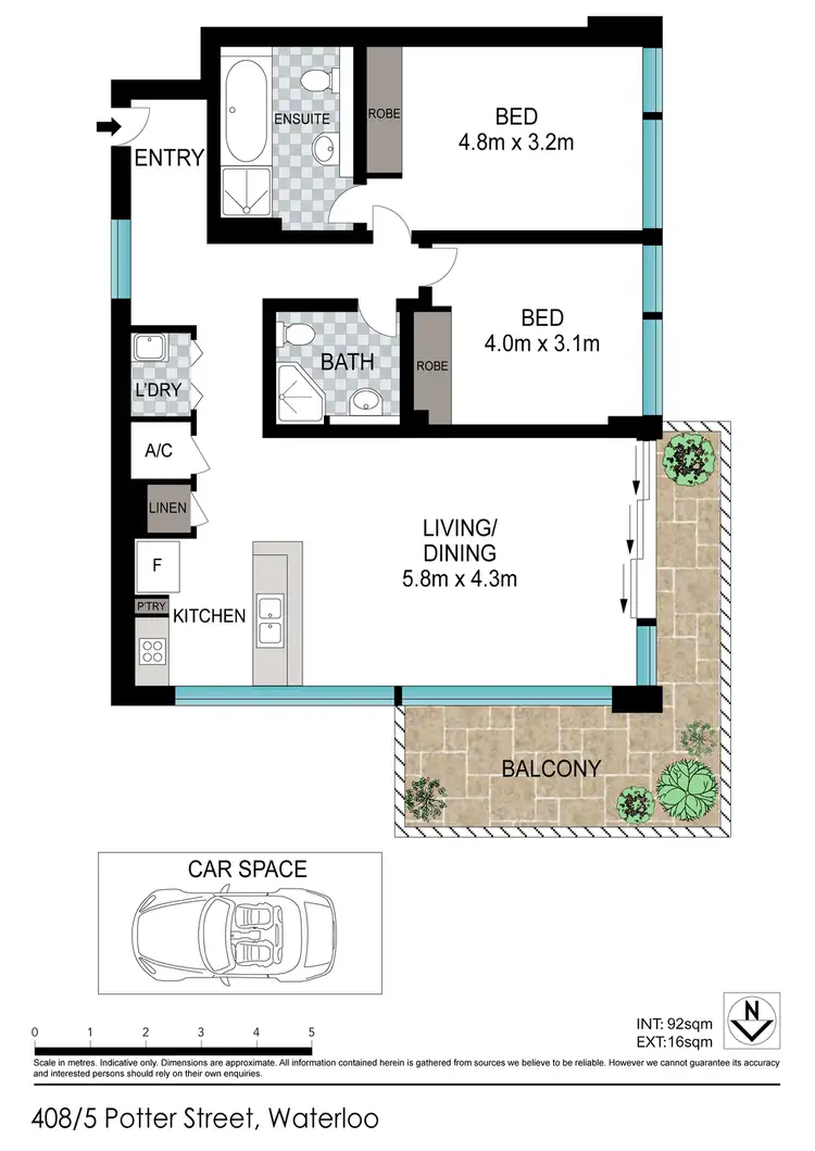Floorplan of Homely apartment listing, 408/5 Potter Street, Waterloo NSW 2017