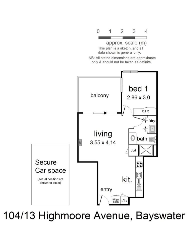 Floorplan of Homely apartment listing, 104/13 Highmoor Avenue, Bayswater VIC 3153