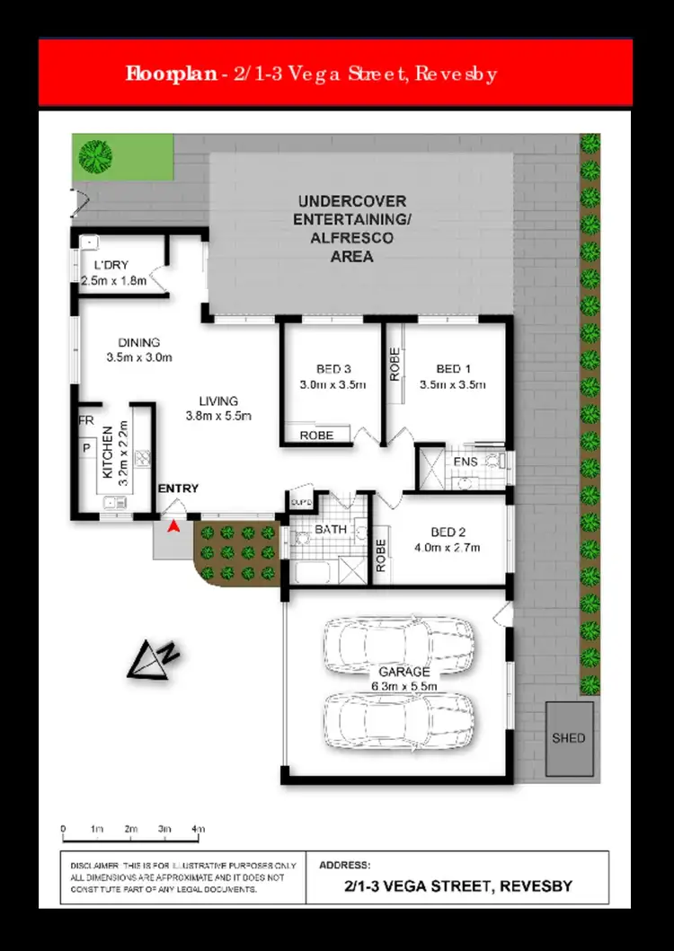 Floorplan of Homely villa listing, 2/1-3 Vega Street, Revesby NSW 2212